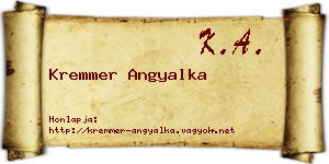 Kremmer Angyalka névjegykártya